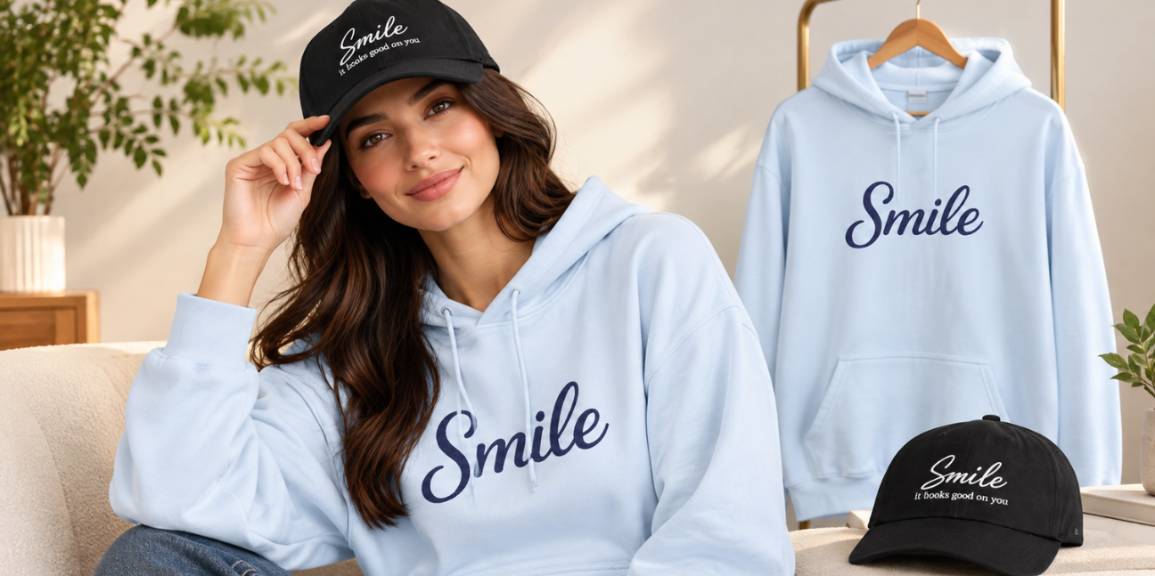 Smile Clothing Review: Chasing Sunshine Shirt, Embroidered Light Blue Hoodie, or It Looks Good On You Hat—Which Should You Choose?